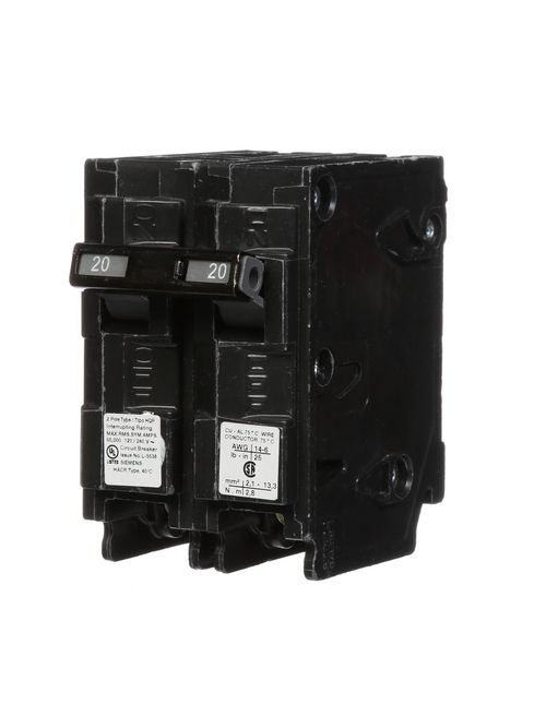 Siemens Industry Q220HH 20 Amp 65 kA 120/240 Volt 2-Pole Type HQP Circuit Breaker Siemens Industry Q220HH 20 Amp 65 kA 120/240 Volt 2-Pole Type HQP Circuit Breaker