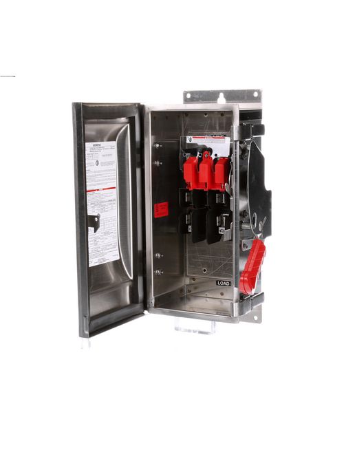 Siemens Industry HF221S 240 VAC/250 VDC 30 Amp 2-Pole 2-Wire NEMA 4/4X Heavy Duty Fusible Safety Switch Siemens Industry HF221S 240 VAC/250 VDC 30 Amp 2-Pole 2-Wire NEMA 4/4X Heavy Duty Fusible Safety Switch
