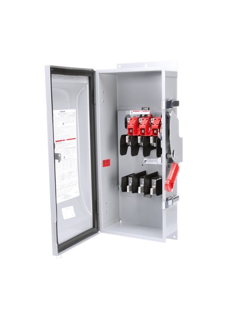 Siemens Industry HF363J 480/600 VAC 250/600 VDC 100 Amp 3-Pole 3-Wire NEMA 12 Heavy Duty Fusible Safety Switch Siemens Industry HF363J 480/600 VAC 250/600 VDC 100 Amp 3-Pole 3-Wire NEMA 12 Heavy Duty Fusible Safety Switch