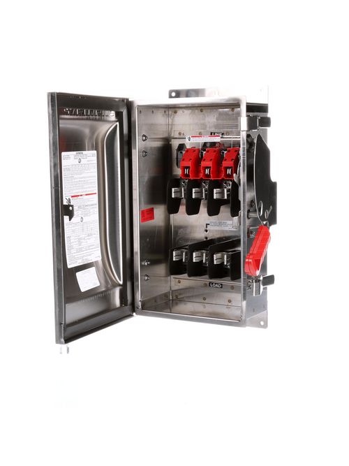 Siemens Industry HF362S 480/600 VAC 250/600 VDC 60 Amp 3-Pole 3-Wire NEMA 4/4X Heavy Duty Fusible Safety Switch Siemens Industry HF362S 480/600 VAC 250/600 VDC 60 Amp 3-Pole 3-Wire NEMA 4/4X Heavy Duty Fusible Safety Switch