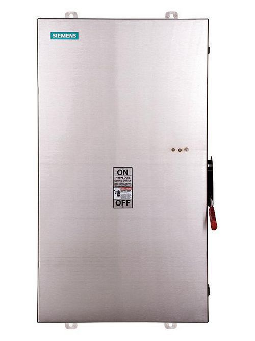 Siemens Industry HNF365S 240/480/600 VAC 250 VDC 400 Amp 3-Pole 3-Wire NEMA 4/4X Heavy Duty Non-Fusible Safety Switch Siemens Industry HNF365S 240/480/600 VAC 250 VDC 400 Amp 3-Pole 3-Wire NEMA 4/4X Heavy Duty Non-Fusible Safety Switch