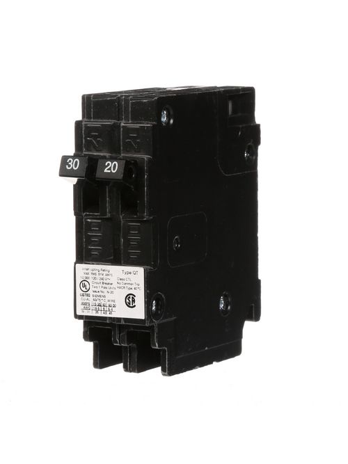 Siemens Industry Q3020 120 Volt 30/20 Amp 10 kaic 1-Pole QT Duplex Circuit Breaker Siemens Industry Q3020 120 Volt 30/20 Amp 10 kaic 1-Pole QT Duplex Circuit Breaker
