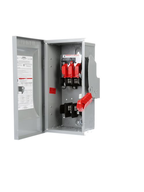 Siemens Industry HF261 480/600 VAC 250/600 VDC 30 Amp 2-Pole 2-Wire NEMA 1 Heavy Duty Fusible Safety Switch Siemens Industry HF261 480/600 VAC 250/600 VDC 30 Amp 2-Pole 2-Wire NEMA 1 Heavy Duty Fusible Safety Switch