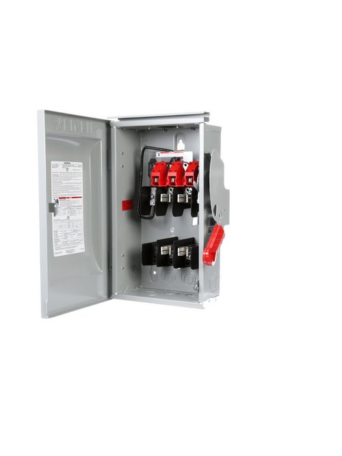 Siemens Industry HF262R 480/600 VAC 250/600 VDC 60 Amp 2-Pole 2-Wire NEMA 3R Heavy Duty Fusible Safety Switch Siemens Industry HF262R 480/600 VAC 250/600 VDC 60 Amp 2-Pole 2-Wire NEMA 3R Heavy Duty Fusible Safety Switch