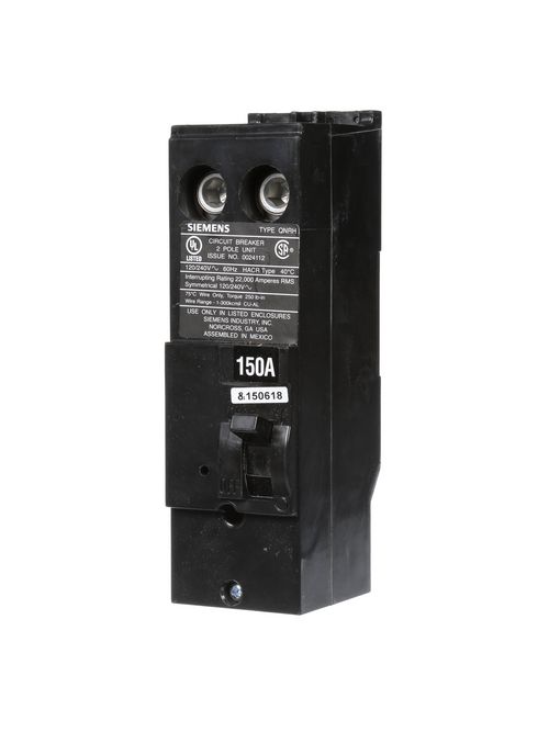 Siemens Industry QN2150RH 120/240 Volt 150 Amp 22 kaic 2-Pole Circuit Breaker Siemens Industry QN2150RH 120/240 Volt 150 Amp 22 kaic 2-Pole Circuit Breaker