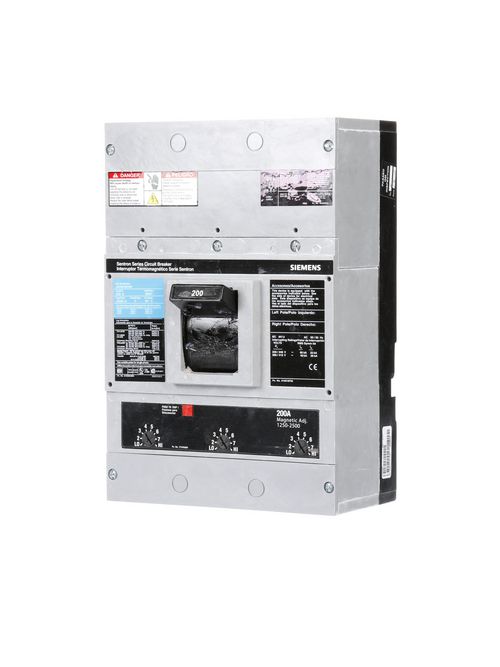Siemens Industry JXD63B200 3-Pole 600 VAC 200 Amp 25 kA Non-Interchangeable Trip Thermal Magnetic Molded Case Circuit Breaker Siemens Industry JXD63B200 3-Pole 600 VAC 200 Amp 25 kA Non-Interchangeable Trip Thermal Magnetic Molded Case Circuit Breaker