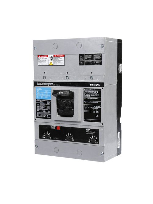 Siemens Industry LXD63B600 3-Pole 600 Amp 600 VAC 25 kA Molded Case Circuit Breaker Siemens Industry LXD63B600 3-Pole 600 Amp 600 VAC 25 kA Molded Case Circuit Breaker