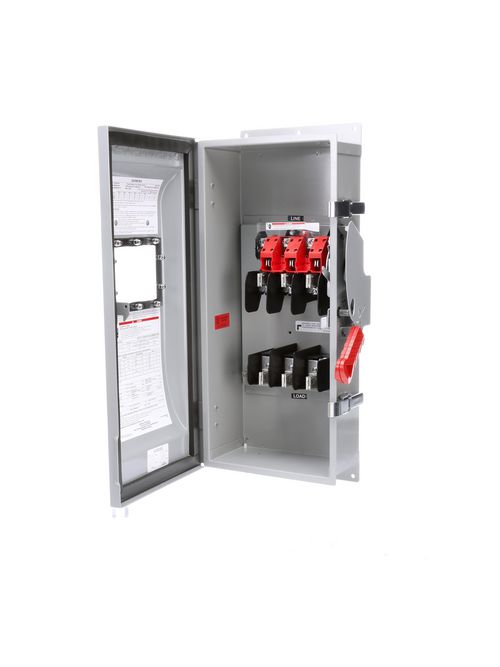 Siemens Industry HF363JW 240/480/600 VAC 250/600 VDC 100 Amp 3-Pole 3-Wire NEMA 3R/3S/12 Heavy Duty Fusible Safety Switch Siemens Industry HF363JW 240/480/600 VAC 250/600 VDC 100 Amp 3-Pole 3-Wire NEMA 3R/3S/12 Heavy Duty Fusible Safety Switch