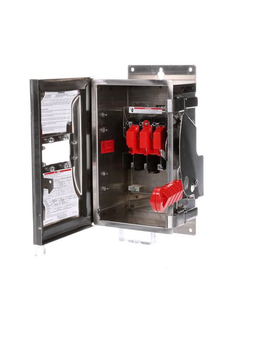 Siemens Industry HNF361SW 240/480/600 VAC 250 VDC 30 Amp 3-Pole 3-Wire NEMA 4/4X Heavy Duty Non-Fusible Safety Switch Siemens Industry HNF361SW 240/480/600 VAC 250 VDC 30 Amp 3-Pole 3-Wire NEMA 4/4X Heavy Duty Non-Fusible Safety Switch