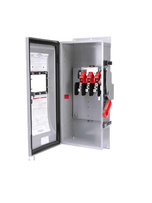 Siemens Industry HNF363JW 240/480/600 VAC 250/600 VDC 100 Amp 3-Pole 3-Wire NEMA 3R/3S/12 Heavy Duty Non-Fusible Safety Switch Siemens Industry HNF363JW 240/480/600 VAC 250/600 VDC 100 Amp 3-Pole 3-Wire NEMA 3R/3S/12 Heavy Duty Non-Fusible Safety Switch
