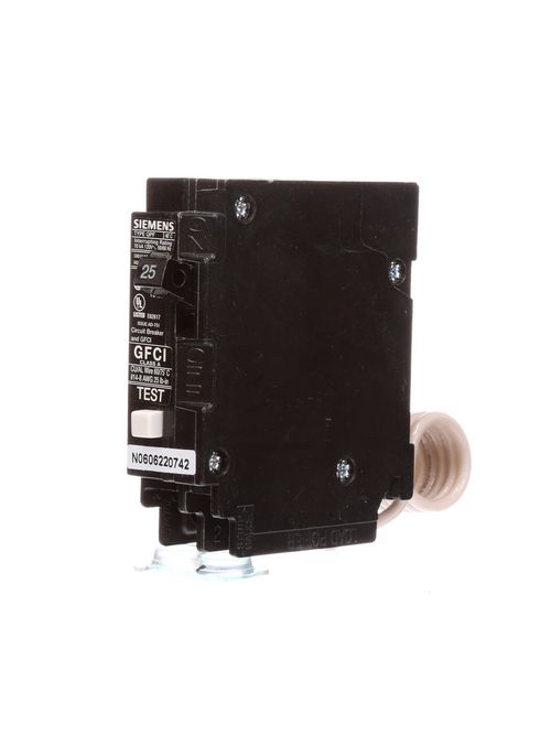 Siemens QF125 1-Pole 120 Volt 25 Amp 10 kA Ground Fault Circuit Interrupter Product image for Siemens QF125 1-Pole 120 Volt 25 Amp 10 kA Ground Fault Circuit Interrupter