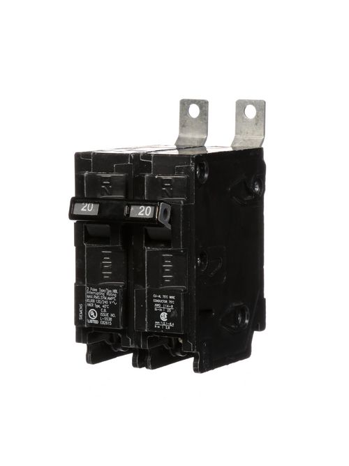 Siemens Industry B220HH 2-Pole 20 Amp 120/240 VAC 65 kA Bolt-On Molded Case Circuit Breaker Siemens Industry B220HH 2-Pole 20 Amp 120/240 VAC 65 kA Bolt-On Molded Case Circuit Breaker