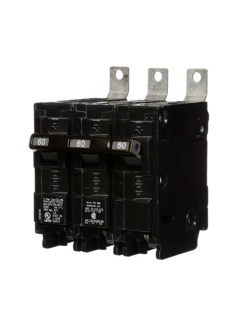 Siemens Industry B360HH 3-Pole 60 Amp 240 VAC 65 kA Bolt-On Molded Case Circuit Breaker Siemens Industry B360HH 3-Pole 60 Amp 240 VAC 65 kA Bolt-On Molded Case Circuit Breaker
