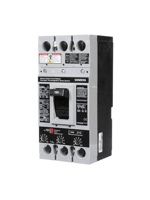 Siemens Industry HFXD63B150 3-Pole 150 Amp 600 VAC 25 kA Molded Case Circuit Breaker Siemens Industry HFXD63B150 3-Pole 150 Amp 600 VAC 25 kA Molded Case Circuit Breaker