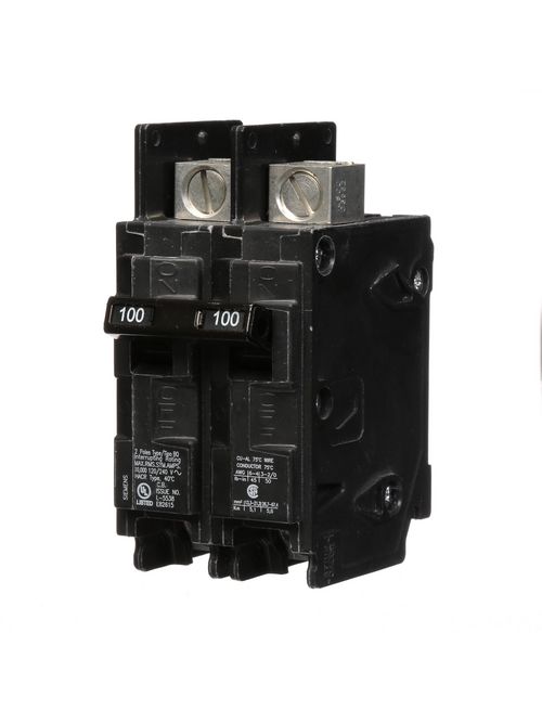 Siemens Industry BQ2B100L 2-Pole 100 Amp 120/240 VAC 10 kA Circuit Breaker Siemens Industry BQ2B100L 2-Pole 100 Amp 120/240 VAC 10 kA Circuit Breaker