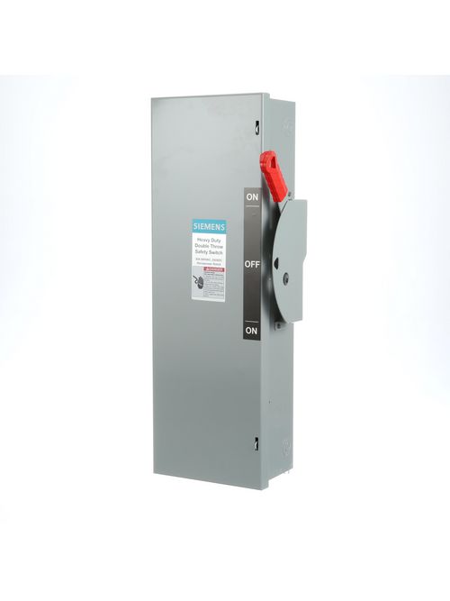 Siemens Industry DTF361 600 VAC/250 VDC 30 Amp 3-Pole 3-Wire NEMA 1 Heavy Duty Fusible Safety Switch Siemens Industry DTF361 600 VAC/250 VDC 30 Amp 3-Pole 3-Wire NEMA 1 Heavy Duty Fusible Safety Switch