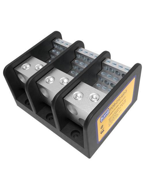 ILSCO PDB-212-4/0-3 460 Amp 600 Volt 14 to 4 AWG Secondary Electrotinned Aluminum Alloy Power Distribution Block ILSCO PDB-212-4/0-3 460 Amp 600 Volt 14 to 4 AWG Secondary Electrotinned Aluminum Alloy Power Distribution Block
