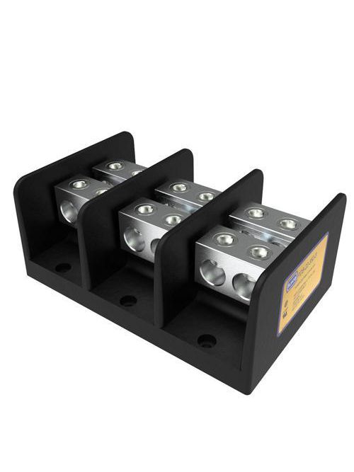 ILSCO PDB-22-350-3 620 Amp 600 Volt 6 AWG to 350 MCM Electrotinned Aluminum Alloy Power Distribution Block ILSCO PDB-22-350-3 620 Amp 600 Volt 6 AWG to 350 MCM Electrotinned Aluminum Alloy Power Distribution Block
