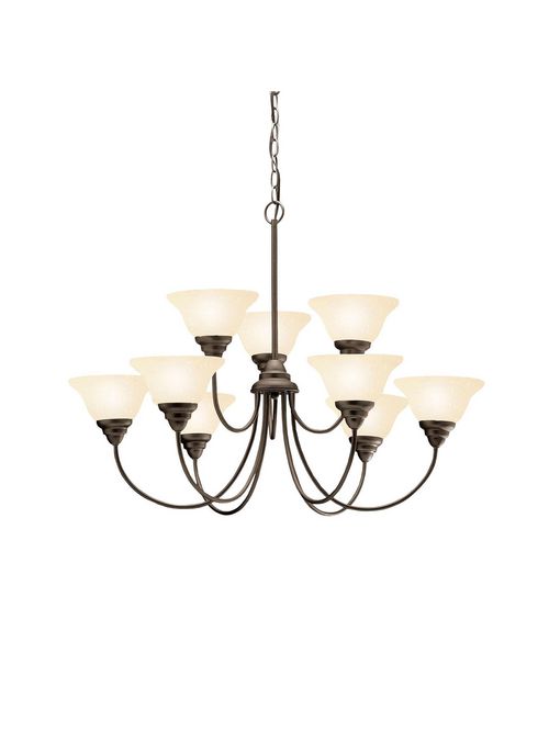Product image for Kichler 2077OZ Telford™ 9 Light 2 Tier Chandelier Olde Bronze®