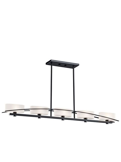 Product image for Kichler 42018BK Linear Chandelier 5Lt