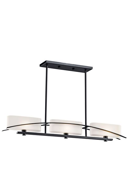 Product image for Kichler 42017BK Linear Chandelier 3Lt