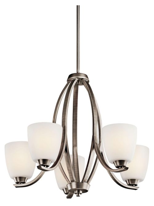 Product image for Kichler 42557BPT Granby™ 5 Light Chandelier Brushed Pewter