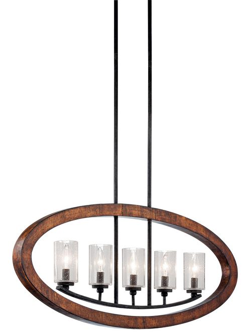 Product image for Kichler 43186AUB Linear Chandelier 5Lt