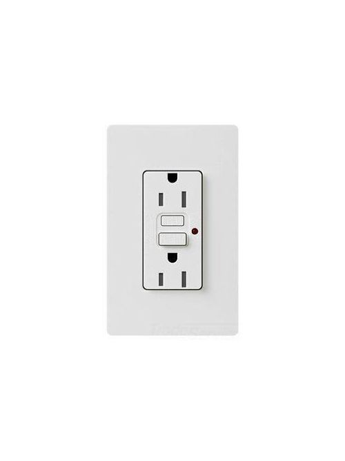 Product image for LUT CAR-15-GFTR-WH CA 15A GFCI TAMPER RESIST RECEPTACLE WHITE