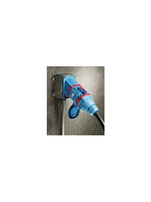 Product image for Meltric 37-64043 DS60 Receptacle, Metal, Aluminum, Blue, Size 4, Type 4X & IP69, 3P+G, 60A, 480 VAC, 60 Hz