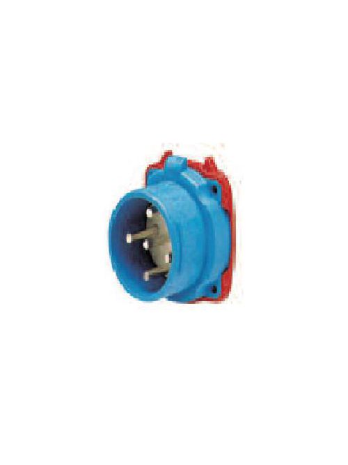 Product image for Meltric 33-68043 DS60 Inlet, Poly, Blue, Size 4, Type 3R, 3P+G, 60A, 480 VAC, 60 Hz