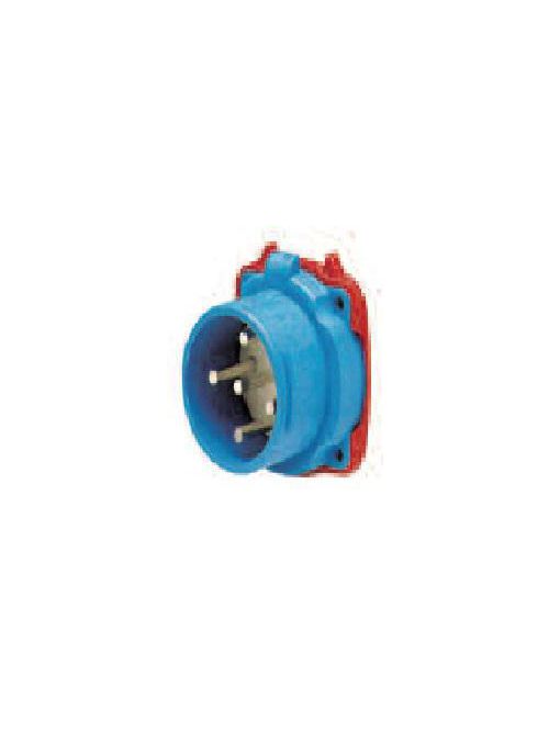 Product image for Meltric 33-38043 DS30 Inlet, Poly, Blue, Size 3, Type 3R, 3P+G, 30A, 480 VAC, 60 Hz