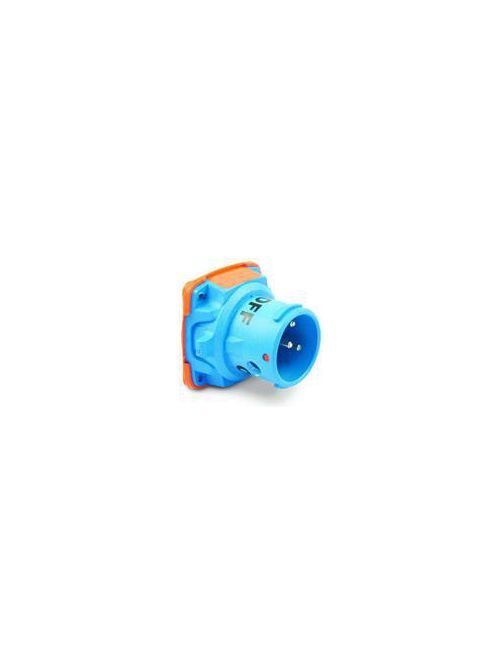 Product image for Meltric 63-18072 DSN20 Inlet, Poly, Blue, Size 1, Type 4X & IP69, 2P+G, 20A, 250 VAC, 60 Hz