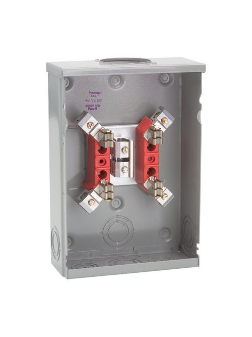 Milbank U7490-RL 600 VAC 125 Amp 4-Terminal 1-Phase 1-Position Ring Type Overhead/Underground Meter Socket Milbank U7490-RL 600 VAC 125 Amp 4-Terminal 1-Phase 1-Position Ring Type Overhead/Underground Meter Socket