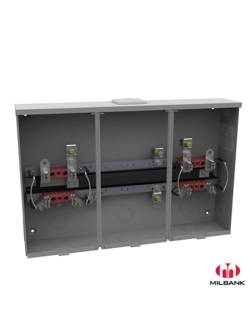 Milbank 14175 U8032-XL 300 VAC 1-Phase 100 Amp 4-Terminal Ringless Meter Socket Milbank 14175 U8032-XL 300 VAC 1-Phase 100 Amp 4-Terminal Ringless Meter Socket