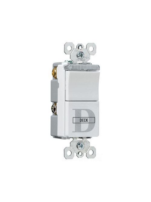 Product image for Pass & Seymour TM81-PLWCC 15 Amp 120/125 VAC 1-Pole White Decorator Combination Switch