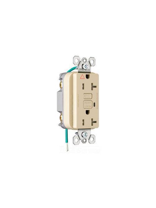 Product image for Pass & Seymour 2095-IGTRI Spec Grade Isolated Ground Tamper Resistant 20 Amp Ivory Duplex GFCI