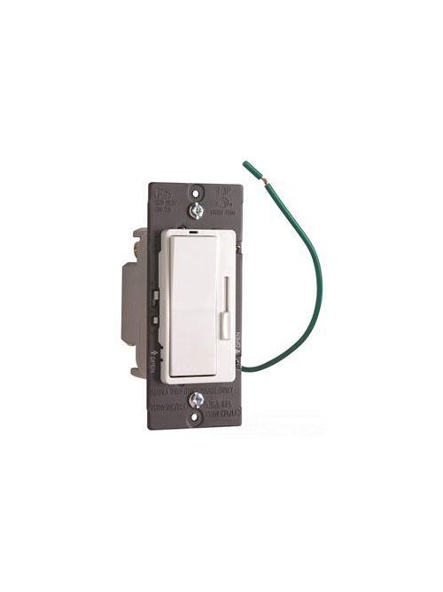 Product image for Pass & Seymour H703PTUW 700 W 120 VAC 60 Hz 5.5 Amp 1-Pole 3-Way White Incandescent/Halogen Slide Dimmer