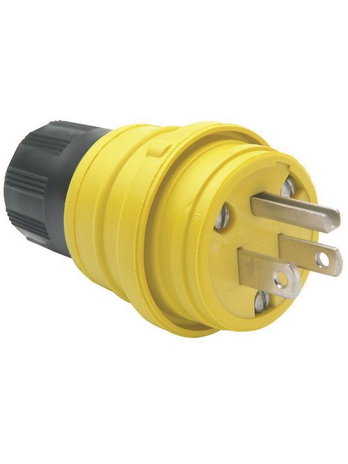 Pass & Seymour 14W-47 15 Amp 125 VAC 2-Pole 3-Wire NEMA 5-15P Yellow Rubber Polarized Straight Blade Plug Pass & Seymour 14W-47 15 Amp 125 VAC 2-Pole 3-Wire NEMA 5-15P Yellow Rubber Polarized Straight Blade Plug