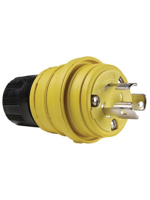 Pass & Seymour 24W-47 15 Amp 125 VAC 2-Pole 3-Wire NEMA L5-15P Yellow Thermoplastic Elastomer Watertight Locking Plug Pass & Seymour 24W-47 15 Amp 125 VAC 2-Pole 3-Wire NEMA L5-15P Yellow Thermoplastic Elastomer Watertight Locking Plug