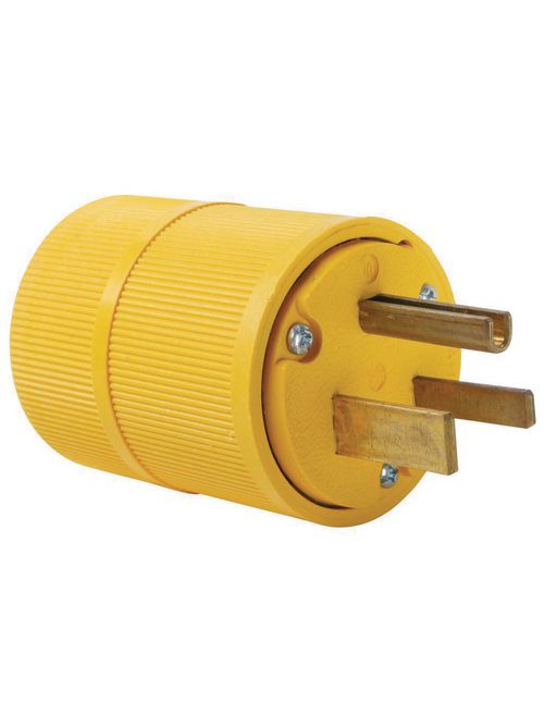 Pass & Seymour D0551 50 Amp 125 Volt 2-Pole 3-Wire NEMA 5-50P Yellow Straight Blade Power Plug Pass & Seymour D0551 50 Amp 125 Volt 2-Pole 3-Wire NEMA 5-50P Yellow Straight Blade Power Plug