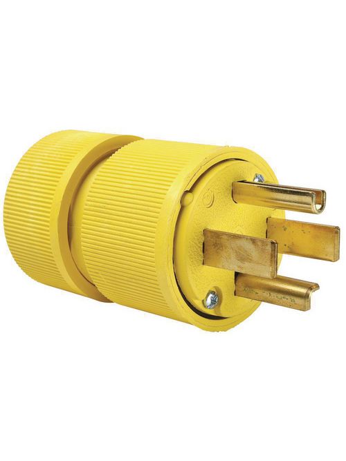 Pass & Seymour 1431 125/250 VAC 30 Amp Yellow 3-Pole 3-Wire Gator Grip Plug Pass & Seymour 1431 125/250 VAC 30 Amp Yellow 3-Pole 3-Wire Gator Grip Plug
