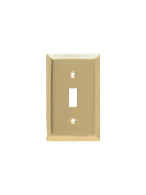Product image for Pass & Seymour SB1-PB 1-Gang 1-Toggle Switch Brown Smooth Polished Brass Standard Wallplate
