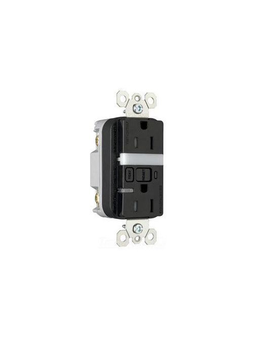 Pass & Seymour 1595-NTLTRBKCC4 15 Amp 125 VAC 2-Pole 3-Wire NEMA 5-15R Black Thermoplastic Night Light/GFCI Receptacle Pass & Seymour 1595-NTLTRBKCC4 15 Amp 125 VAC 2-Pole 3-Wire NEMA 5-15R Black Thermoplastic Night Light/GFCI Receptacle