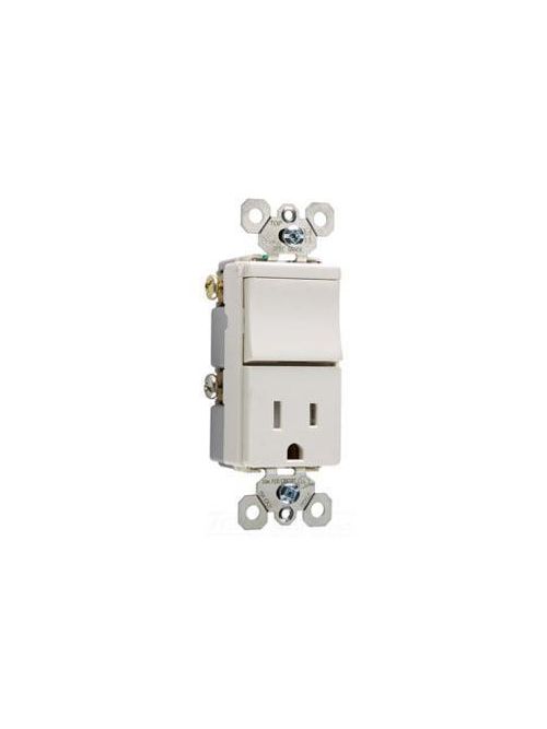 Product image for Pass & Seymour TM838TRLACC TradeMaster Light Almond Decorator Combination Switch