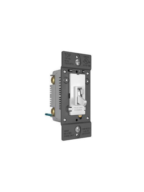 Product image for Pass & Seymour TSD703PTUW 1-Pole 3-Wire 450W White Slide Dimmer Toggle Switch