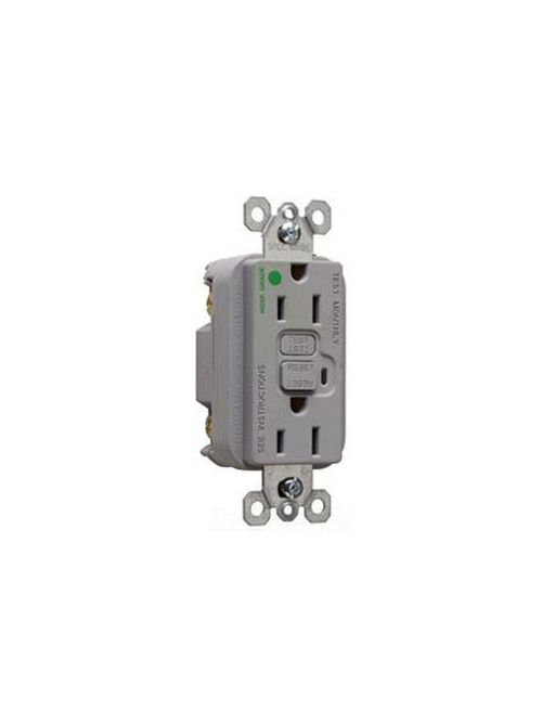Product image for P&S 1595-HGGRY 15A GFCI RCPT