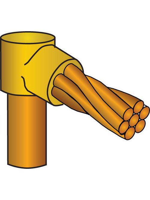 Product image for Erico / Cadweld GRC152L Exothermic Weld Mold, Cable to Ground Rod or other Rounds, Copper-Clad, 0.5" dia, 3/0 Concentric