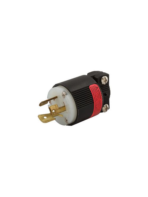Product image for Arrow Hart Wiring 4767 15/10 Amp 125/250 VAC 3-Pole 3-Wire Non-NEMA Black/White Locking Plug