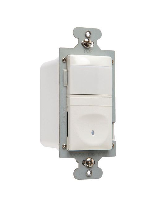 Product image for Pass & Seymour RWU600B-WCC4 Single Pole Vacancy Sensor,3-Wire 600W, White
