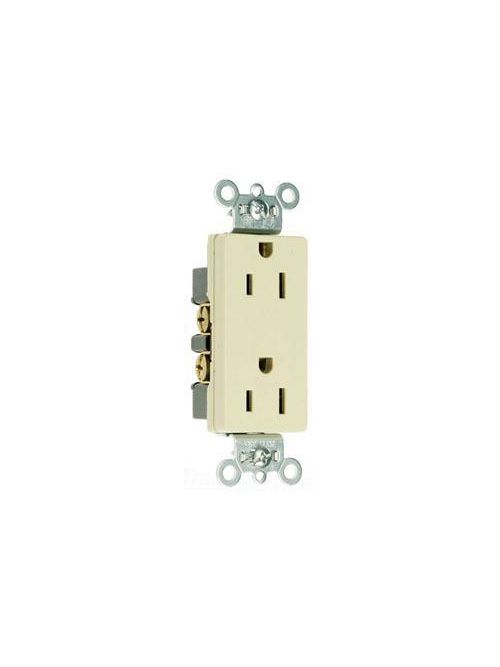 Product image for Pass & Seymour 26242-BK Heavy-Duty Decorator Spec Grade Duplex Receptacle Side Wire 15A 125V - Black